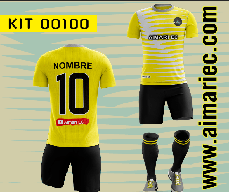 Uniformes de fútbol de color amarillo y gris