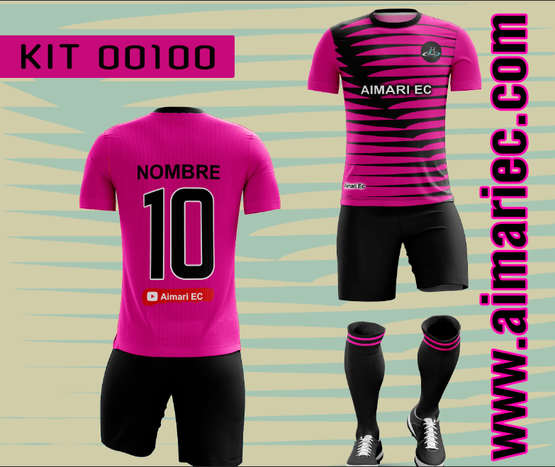 Uniformes de fútbol de color rosa y negro