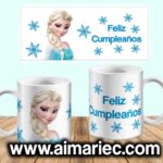 Plantilla para taza Frozen Cumpleaños