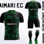 Uniforme de fútbol negro con verde 2020 subimado