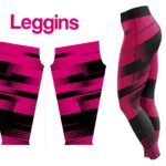 licra sublimada para mujer color negro y rosado