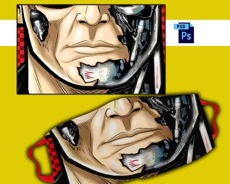 plantillas para sublimar tapabocas-terminator