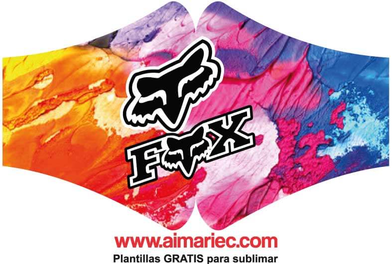 descargar plantilla para sublimar mascarillas diseño fox pdf coreldraw illustradtor