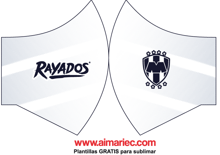 plantilla para sublimar cubrebocas club rayados de Mexico
