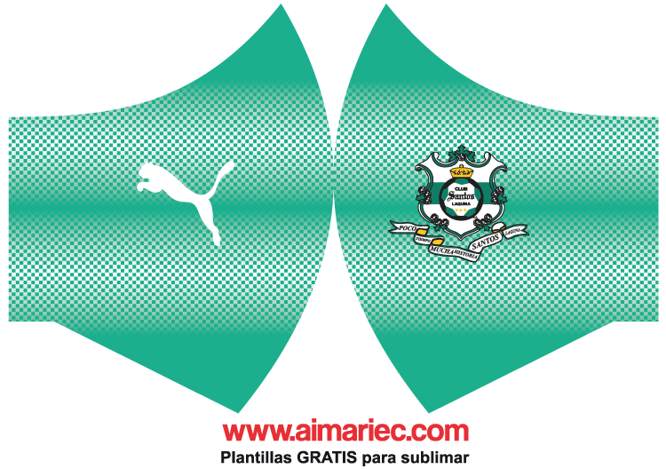 plantilla para sublimar cubrebocas club santos laguna