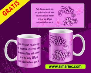 Plantilla taza frases día de la mujer