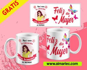 Plantilla taza feliz día mujer descargar gratis