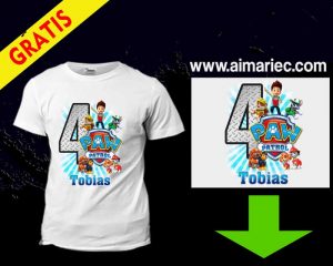 Camiseta Cumpleaños Patrulla Canina plantilla gratis