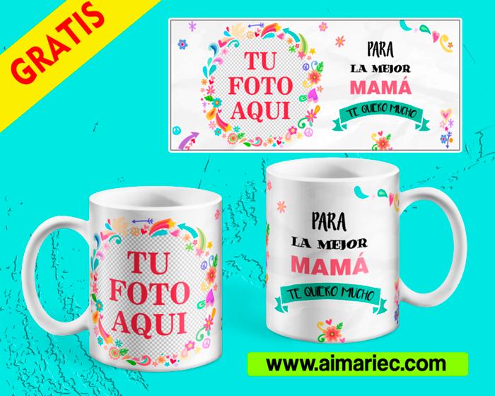 Plantilla taza para la mejor mamá del mundo