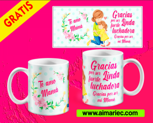 Plantilla para taza te amo mamá (día de las madres)