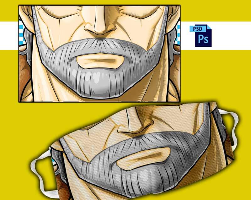 plantillas para sublimar tapabocas barba