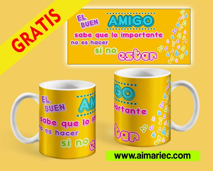 Diseño de tazas para amistad