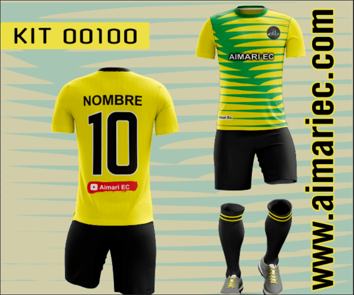 Uniforme de fútbol de color amarillo y verde
