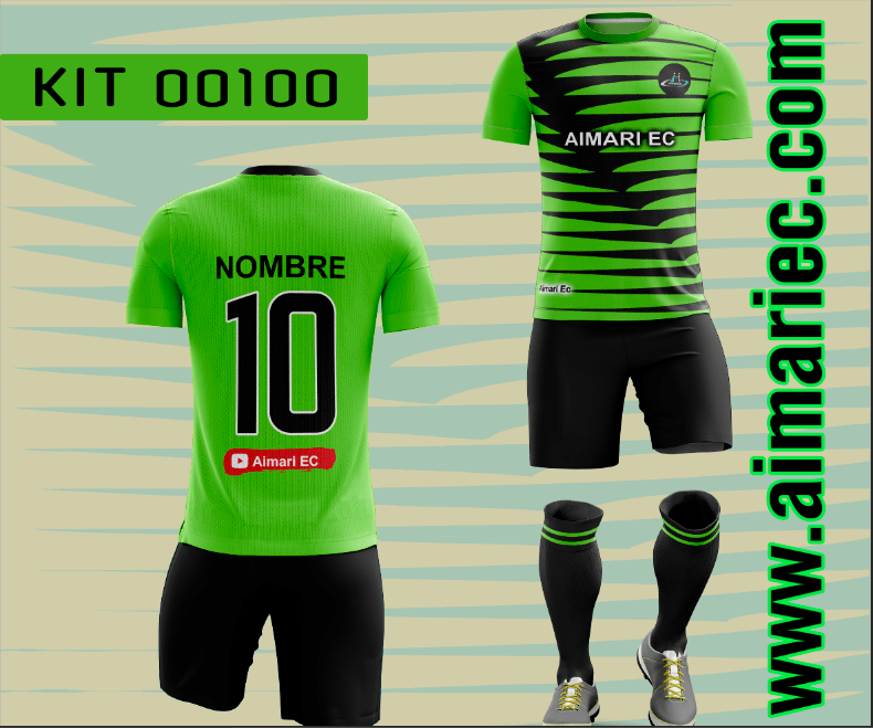 Uniforme de fútbol de color verde y negro
