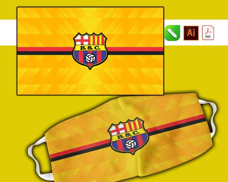 plantilla para sublimar cubrebocas barcelona ecuador