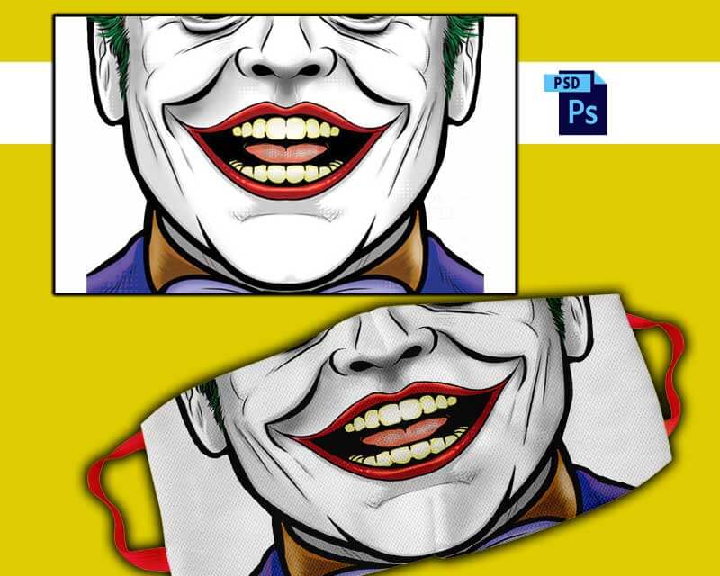 plantillas para sublimar tapabocas joker