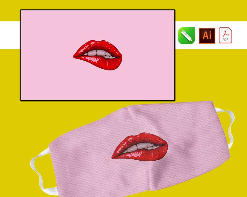 plantilla para sublimar cubrebocas labios 01