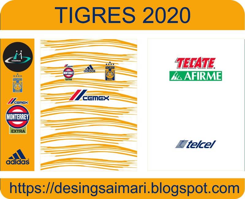 vector camiseta tigres uanl 2020 2021