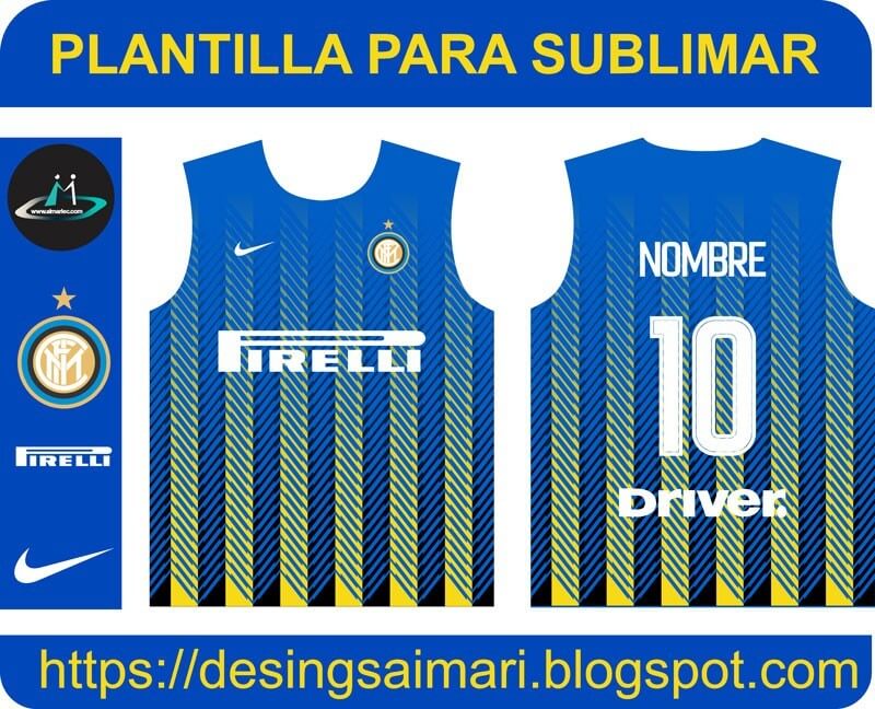 Descarga plantilla GRATIS para sublimar camiseta del Inter de Milán 2020 -2021