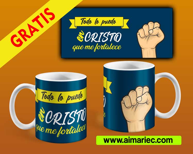 taza todo lo puedo en cristo que me fortalece