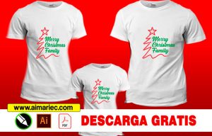 Camisetas personalizadas de navidad para familia (papĆ”, mamĆ” e hijos).