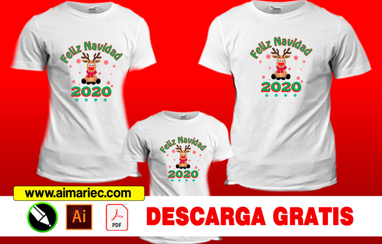 Camisetas para navidad Reno 2020 sublimadas