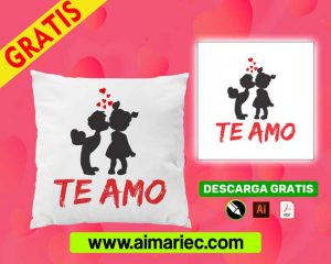 Plantilla para cojines te amo (14 de febrero)