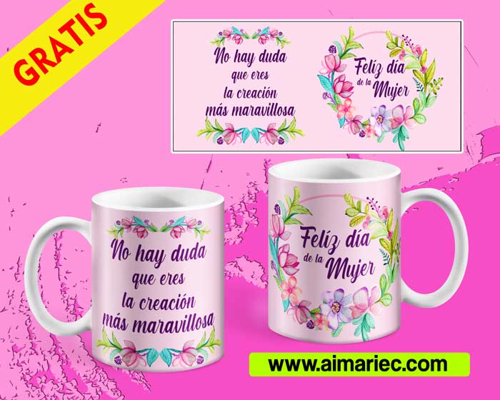 Diseño taza día de la mujer